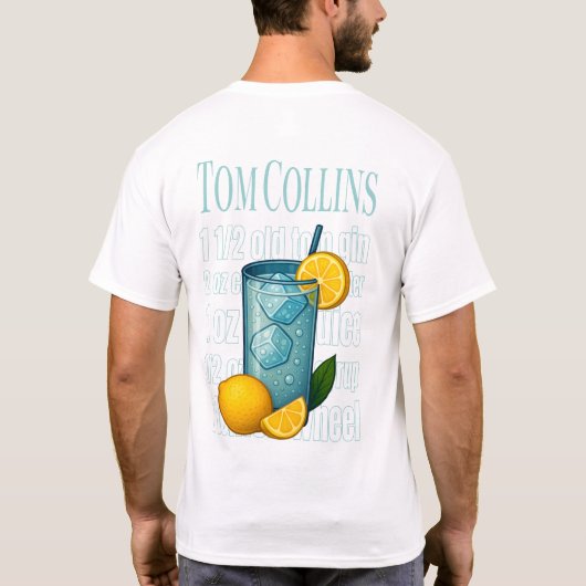 Tom Collins T-Shirt – Classic Gin Cocktail (Rückseite)