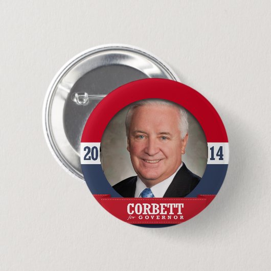 TOM CORBETT CAMPAIGN BUTTON (Vorne & Hinten)