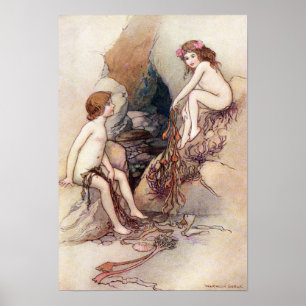 Tom findet ein Wasser-Baby durch Warwick Goble Poster
