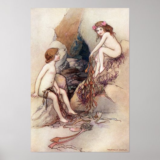 Tom findet ein Water Baby von Warwick Goble Poster (Vorne)