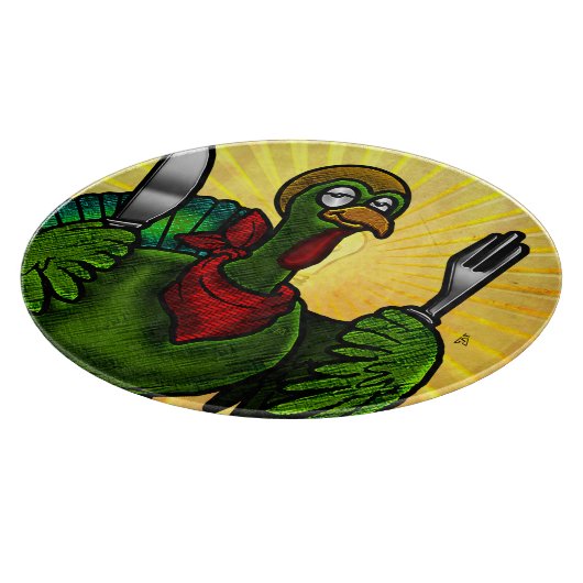 Tom Foolery (Funny Erntedank Turkey) Charcuteri Schneidebrett (Ecke)