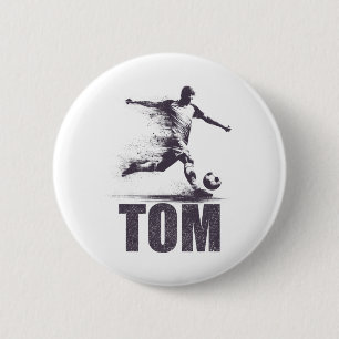 Tom Fußball Jungen Personalisierter Vorname Tom  Button