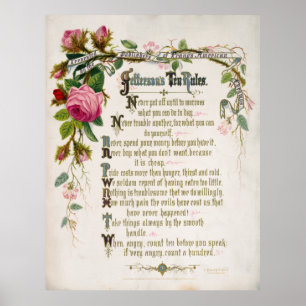 TOM JEFFERSON'S 10 REGELN 1873 POSTER