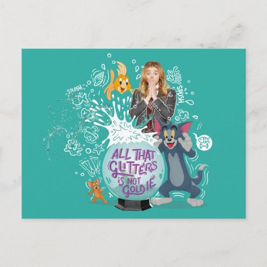 Tom & Jerry - alles, was Glitzer nicht sind Goldie Postkarte (Vorderseite)