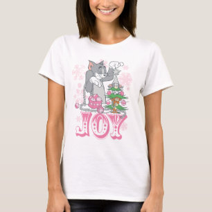Tom, Jerry, and Nibbles Decorating Joy T-Shirt