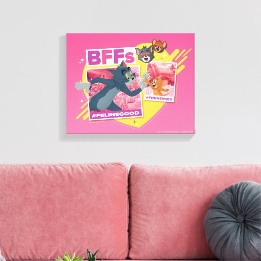 Tom & Jerry Beste Freundinnen Foto Emoji Collage Leinwanddruck (Insitu (Wohnzimmer))