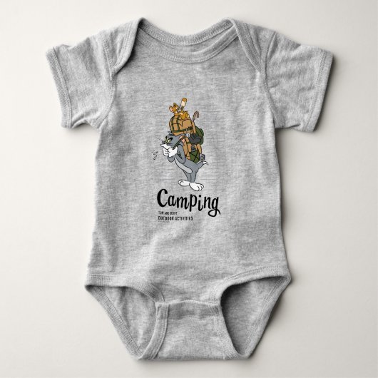 Tom & Jerry Camping Baby Strampler (Vorderseite)