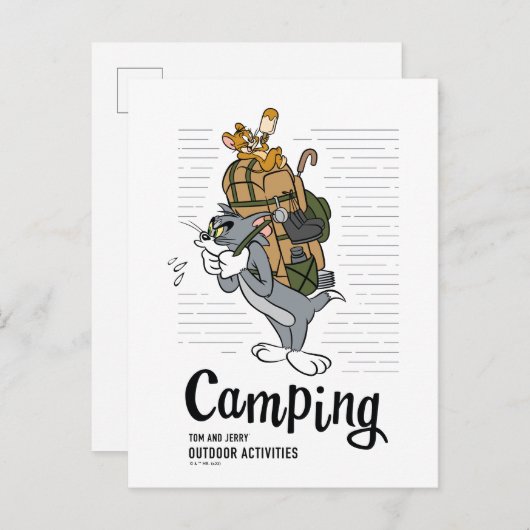 Tom & Jerry Camping Postkarte (Vorne/Hinten)