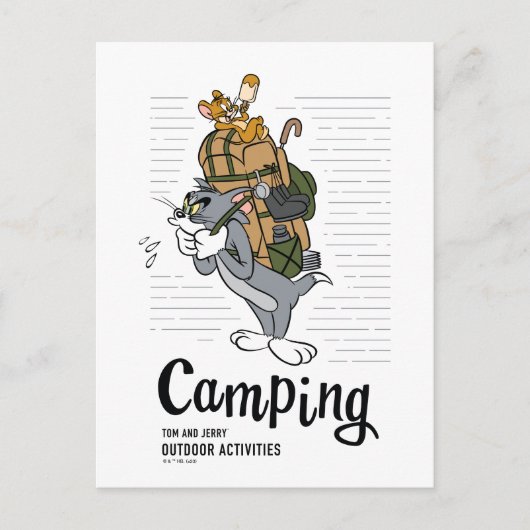 Tom & Jerry Camping Postkarte (Vorderseite)