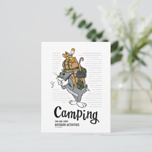 Tom & Jerry Camping Postkarte (Stehend Vorderseite)