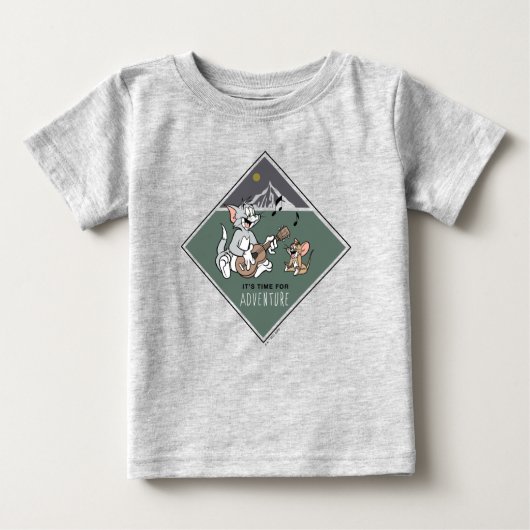 Tom & Jerry "Es ist Zeit für Abenteuer" Baby T-shirt (Vorderseite)