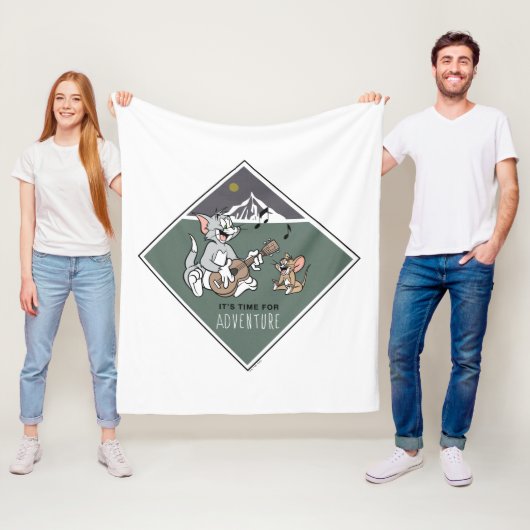 Tom & Jerry "Es ist Zeit für Abenteuer" Fleecedecke (Beispiel)