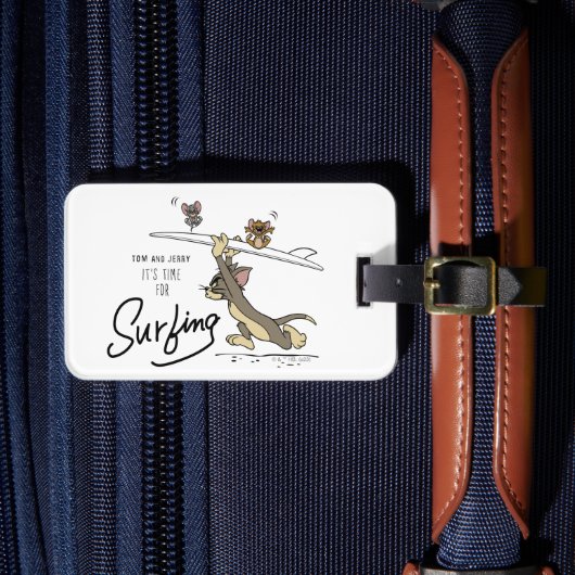 Tom & Jerry "Es ist Zeit zum Surfen" Gepäckanhänger (Vorderseite Insitu 4)