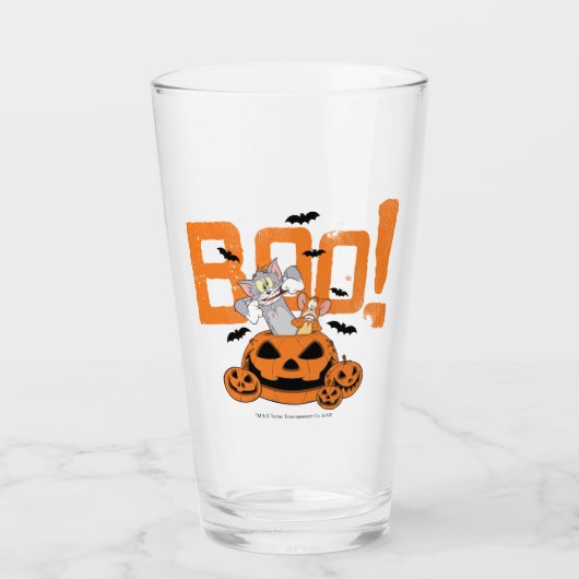 Tom & Jerry | Frohe Halloween Boo Glas (Vorderseite)