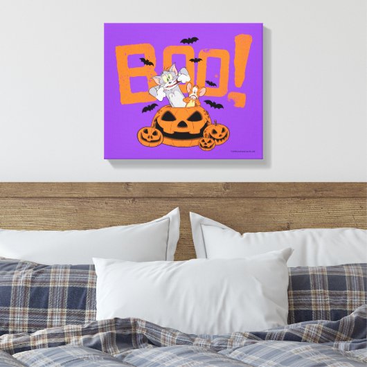 Tom & Jerry | Frohe Halloween Boo Leinwanddruck (Insitu (Schlafzimmer))