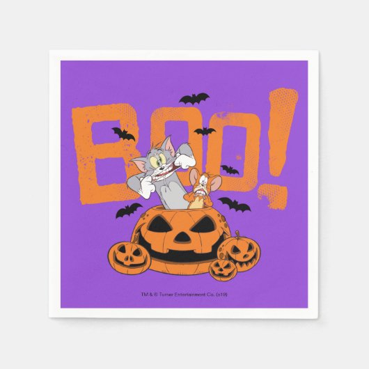Tom & Jerry | Frohe Halloween Boo Serviette (Vorderseite)