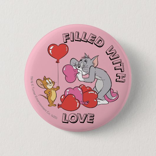 Tom & Jerry Inflate Valentine Heart Balloons Button (Vorderseite)