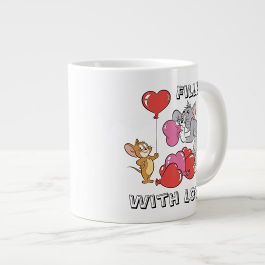 Tom & Jerry Inflate Valentine Heart Balloons Jumbo-Tasse (Vorderseite Rechts)