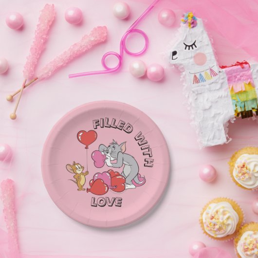 Tom & Jerry Inflate Valentine Heart Balloons Pappteller (Party)