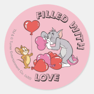 Tom & Jerry Inflate Valentine Heart Balloons Runder Aufkleber