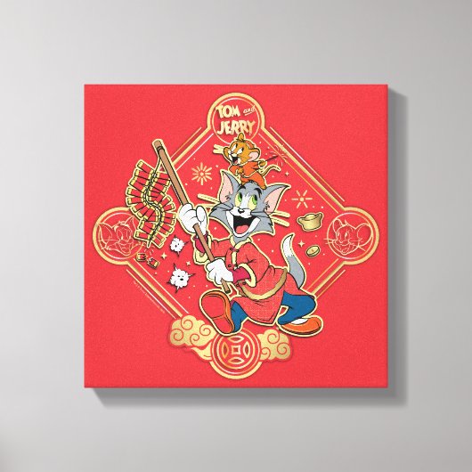 Tom & Jerry Lighting Firecracker Leinwanddruck (Vorderseite)