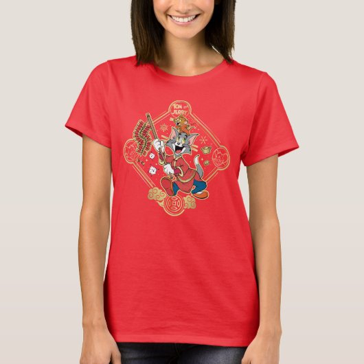 Tom & Jerry Lighting Firecracker T-Shirt (Vorderseite)