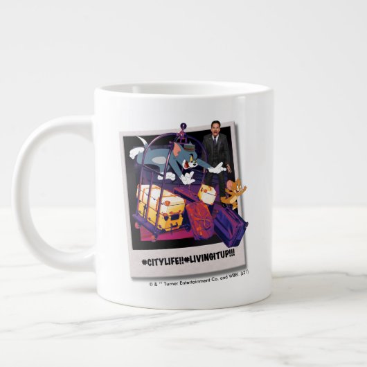 Tom & Jerry Luggage Crash Foto Jumbo-Tasse (Links)