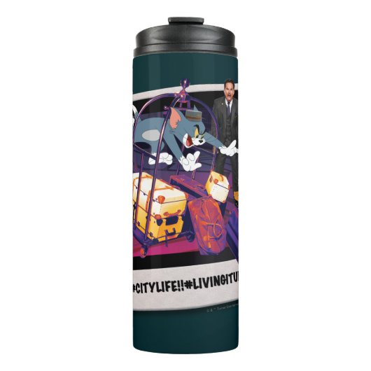 Tom & Jerry Luggage Crash Foto Thermosbecher (Vorderseite)