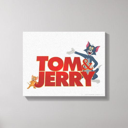 Tom & Jerry mit Filmlogo Leinwanddruck (Vorderseite)