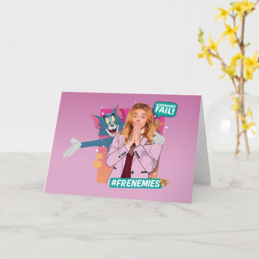 Tom & Jerry mit Kayla - Frenemies Karte (Gelbe Blume)