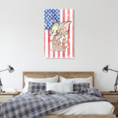 Tom & Jerry mit US-Flagge Leinwanddruck (Insitu (Schlafzimmer))