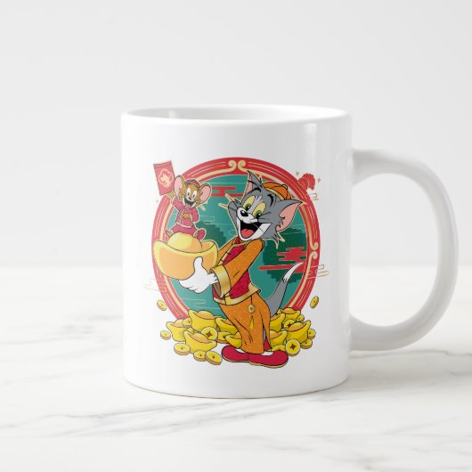 Tom & Jerry New Years Red Envelope Jumbo-Tasse (Rechts)