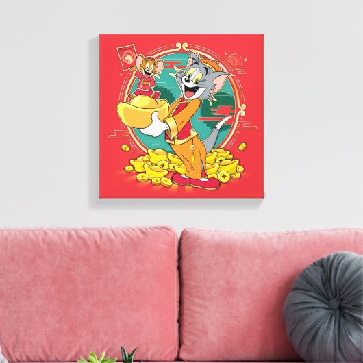 Tom & Jerry New Years Red Envelope Leinwanddruck (Insitu (Wohnzimmer))