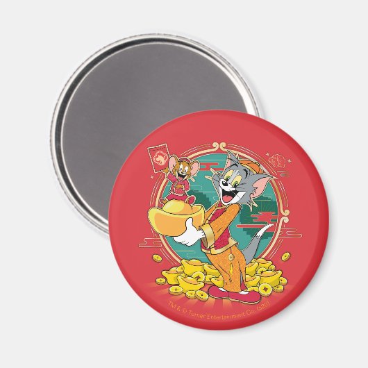 Tom & Jerry New Years Red Envelope Magnet (Vorderseite/Rückseite)
