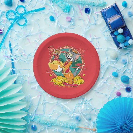 Tom & Jerry New Years Red Envelope Pappteller (Party)