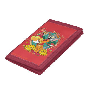 Tom & Jerry New Years Red Envelope Tri-fold Geldbeutel