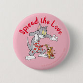 Tom & Jerry Painting Valentine Hearts Button (Vorderseite)