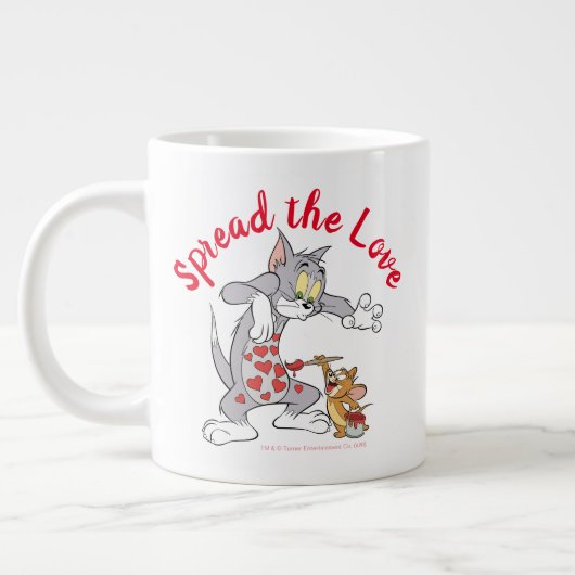 Tom & Jerry Painting Valentine Hearts Jumbo-Tasse (Links)