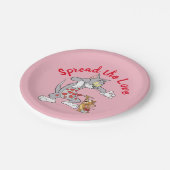 Tom & Jerry Painting Valentine Hearts Pappteller (Schrägansicht)