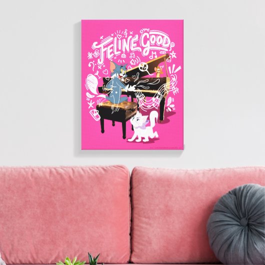 Tom & Jerry Play Piano - Feline Good Leinwanddruck (Insitu (Wohnzimmer))
