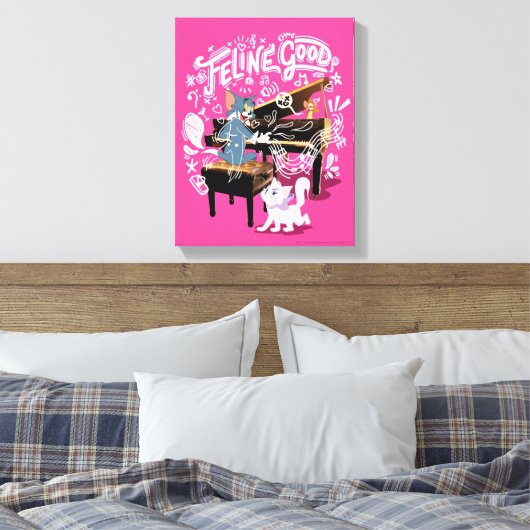 Tom & Jerry Play Piano - Feline Good Leinwanddruck (Insitu (Schlafzimmer))