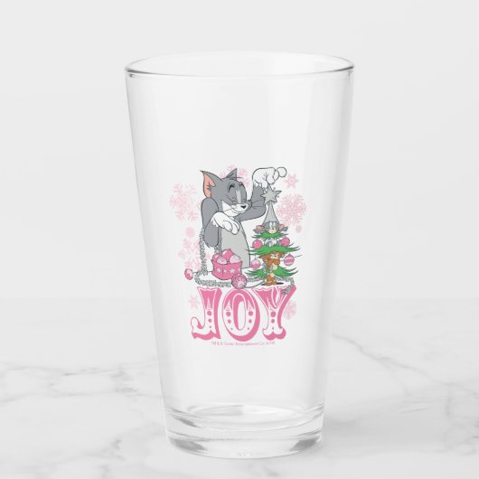 Tom, Jerry und Nibbles dekorieren Joy Glas (Vorderseite)