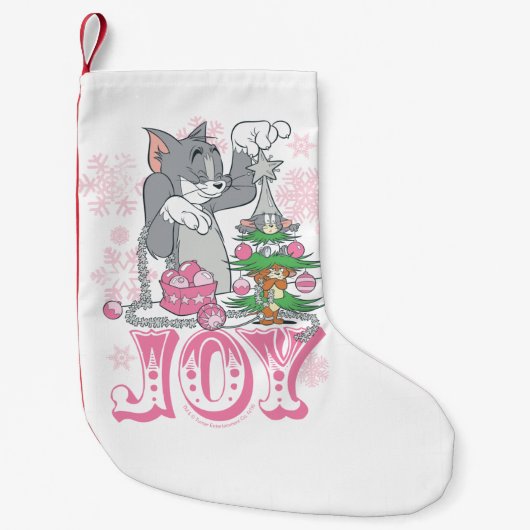 Tom, Jerry und Nibbles dekorieren Joy Kleiner Weihnachtsstrumpf (Vorderseite)