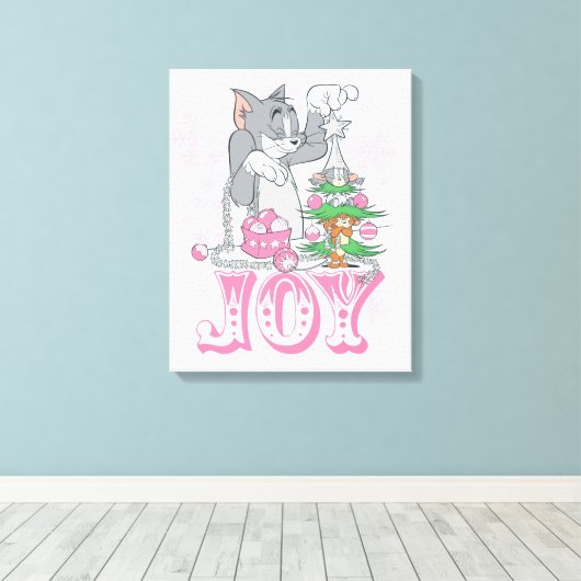 Tom, Jerry und Nibbles dekorieren Joy Leinwanddruck (Insitu (Holzboden))