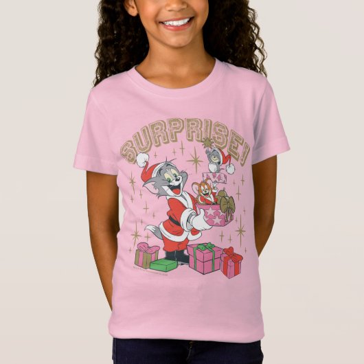 Tom, Jerry und Nibbles Holiday Überraschung T-Shirt (Vorderseite)
