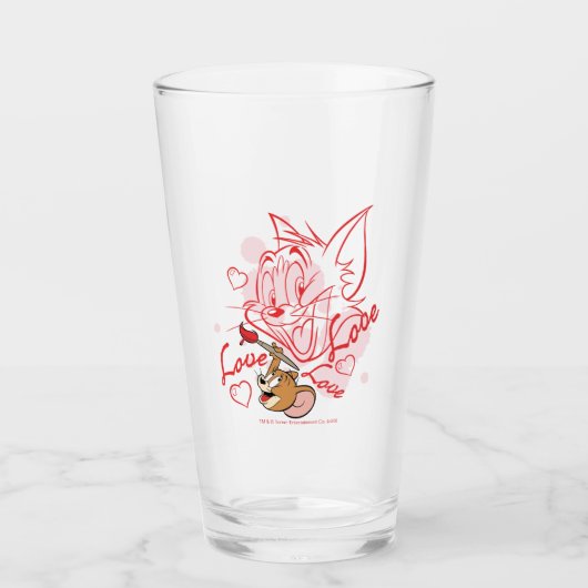 Tom & Jerry Valentine Painting Glas (Vorderseite)
