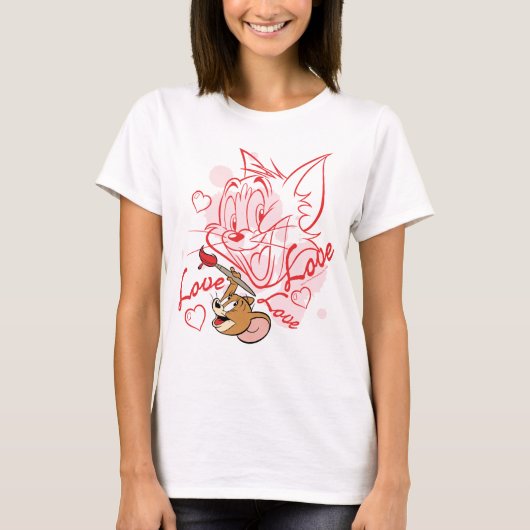 Tom & Jerry Valentine Painting T-Shirt (Vorderseite)