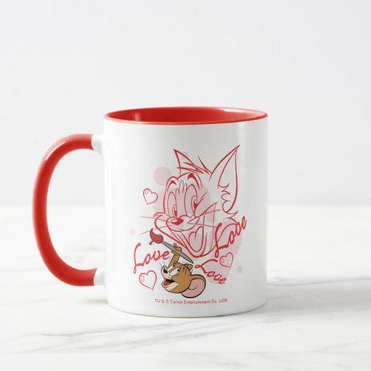 Tom & Jerry Valentine Painting Tasse (Links)