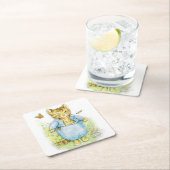 Tom Kitten in seinem blauen Anzug von Beatrix Pott Rechteckiger Pappuntersetzer (Vor Ort)