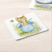 Tom Kitten in seinem blauen Anzug von Beatrix Pott Rechteckiger Pappuntersetzer (angewinkelt)
